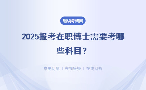 2025报考在职博士需要考哪些科目？如何复习呢？