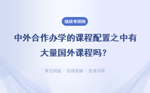 中外合作办学的课程配置之中有大量国外课程吗？这属于公办的项目吗？