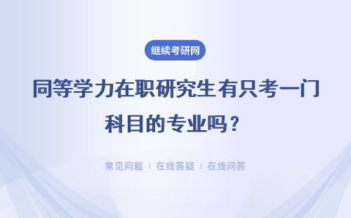 同等学力在职研究生有只考一门科目的专业吗?补考资格谁都有吗?
