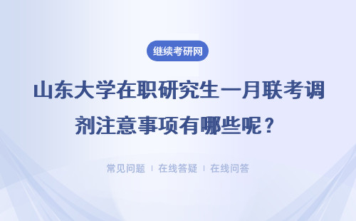 山东大学在职研究生一月联考调剂注意事项有哪些呢？详情