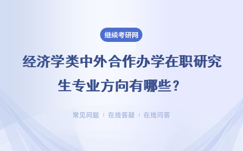 经济学类中外合作办学在职研究生专业方向有哪些？具体说明