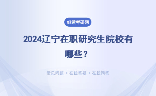 2024辽宁在职研究生院校有哪些？（附各个热门院校汇总表）