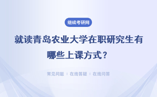 就读青岛农业大学在职研究生有哪些上课方式？详情