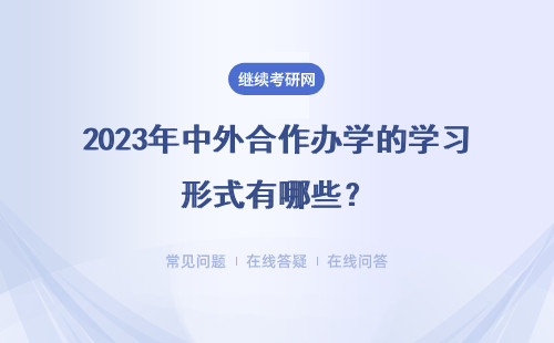 2023年中外合作辦學(xué)的學(xué)習(xí)形式有哪些？都是以中文形式上課嗎？