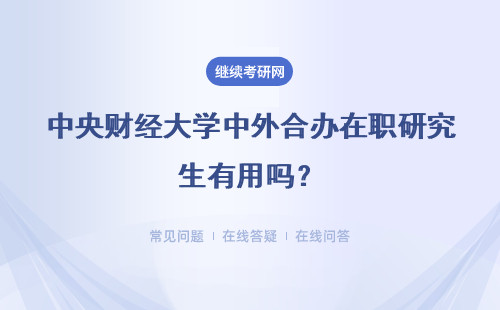 中央财经大学中外合办在职研究生有用吗?具体说明