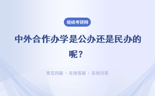 中外合作办学是公办还是民办的呢？会提供到国外进修的机会吗？