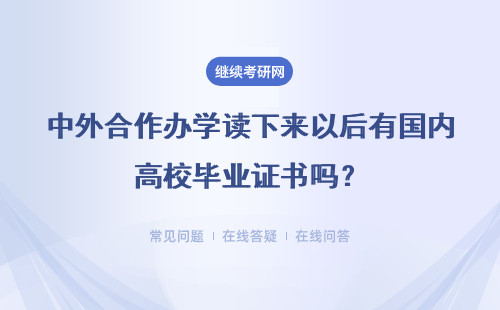 中外合作办学读下来以后有国内高校毕业证书吗？可以不出国学习吗？