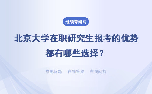 北京大学在职研究生报考的优势都有哪些选择？此高校进修有何好处？